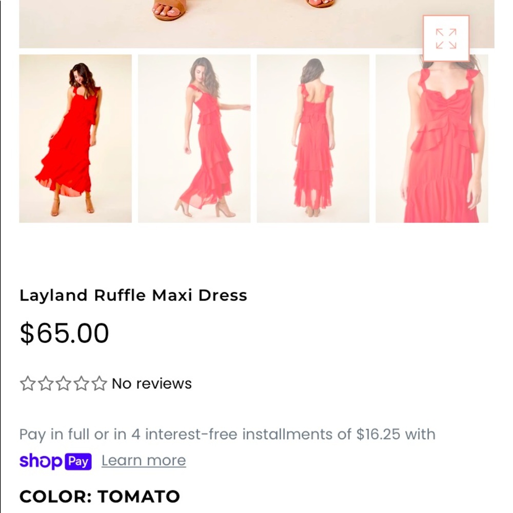 Sugar - lips RED Layland Ruffle Maxi Dress